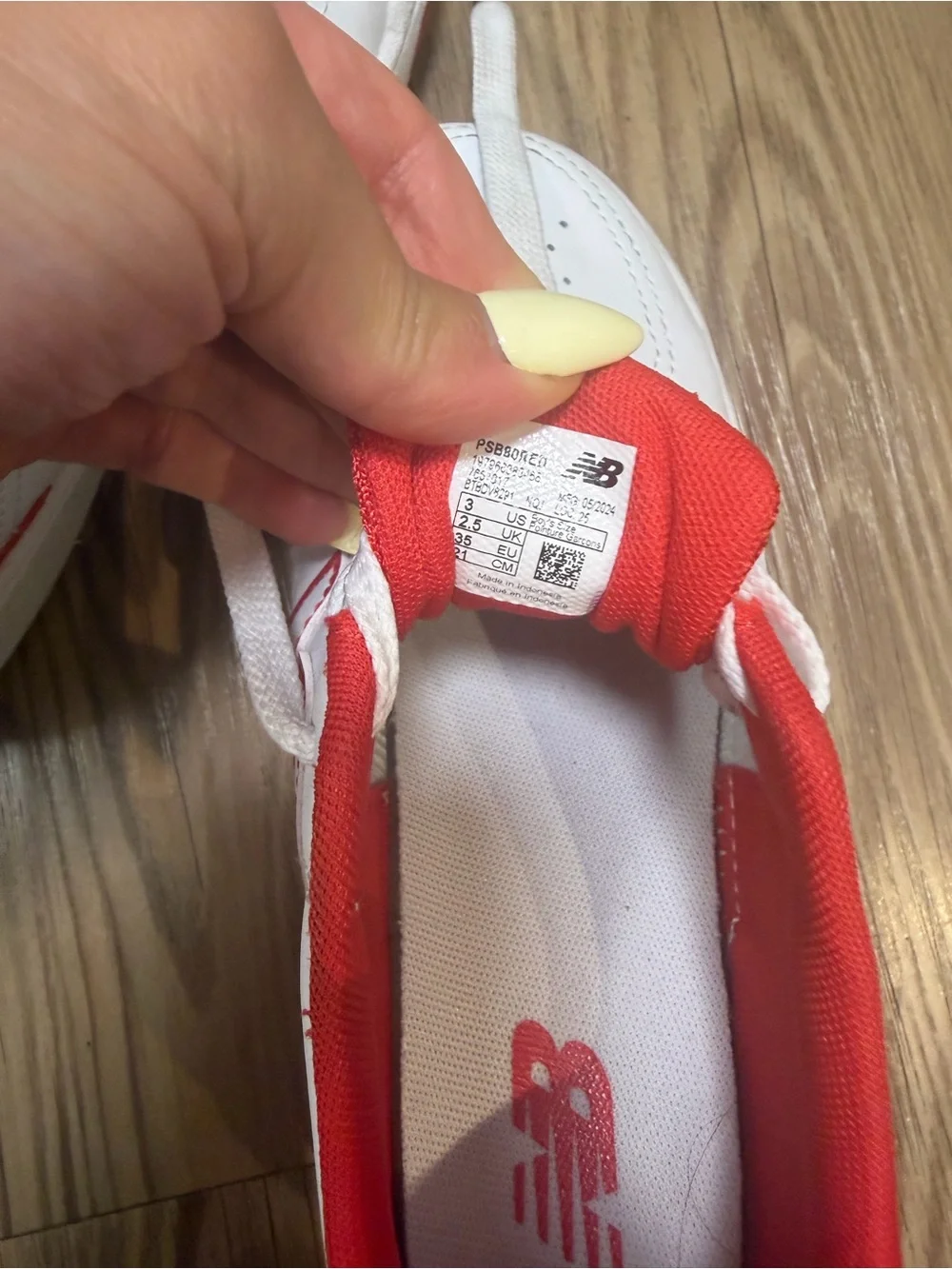 New Balance Kids' White & Red Athletic Sneakers - Size 3